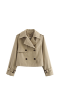 ELVARA Damen-Trenchjacke im Vintage-Stil