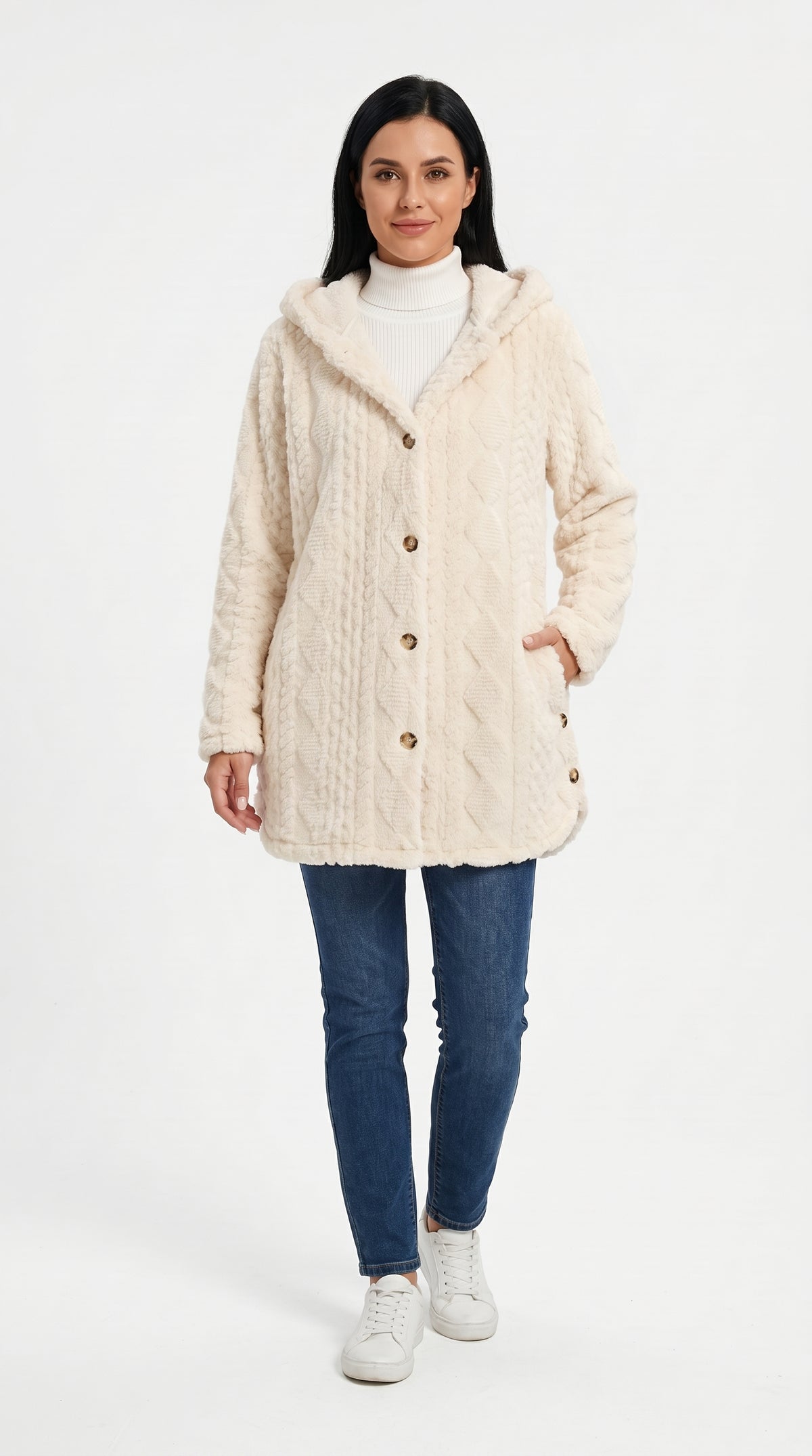 Lotta Warm & Cozy Fleece-Strickmantel