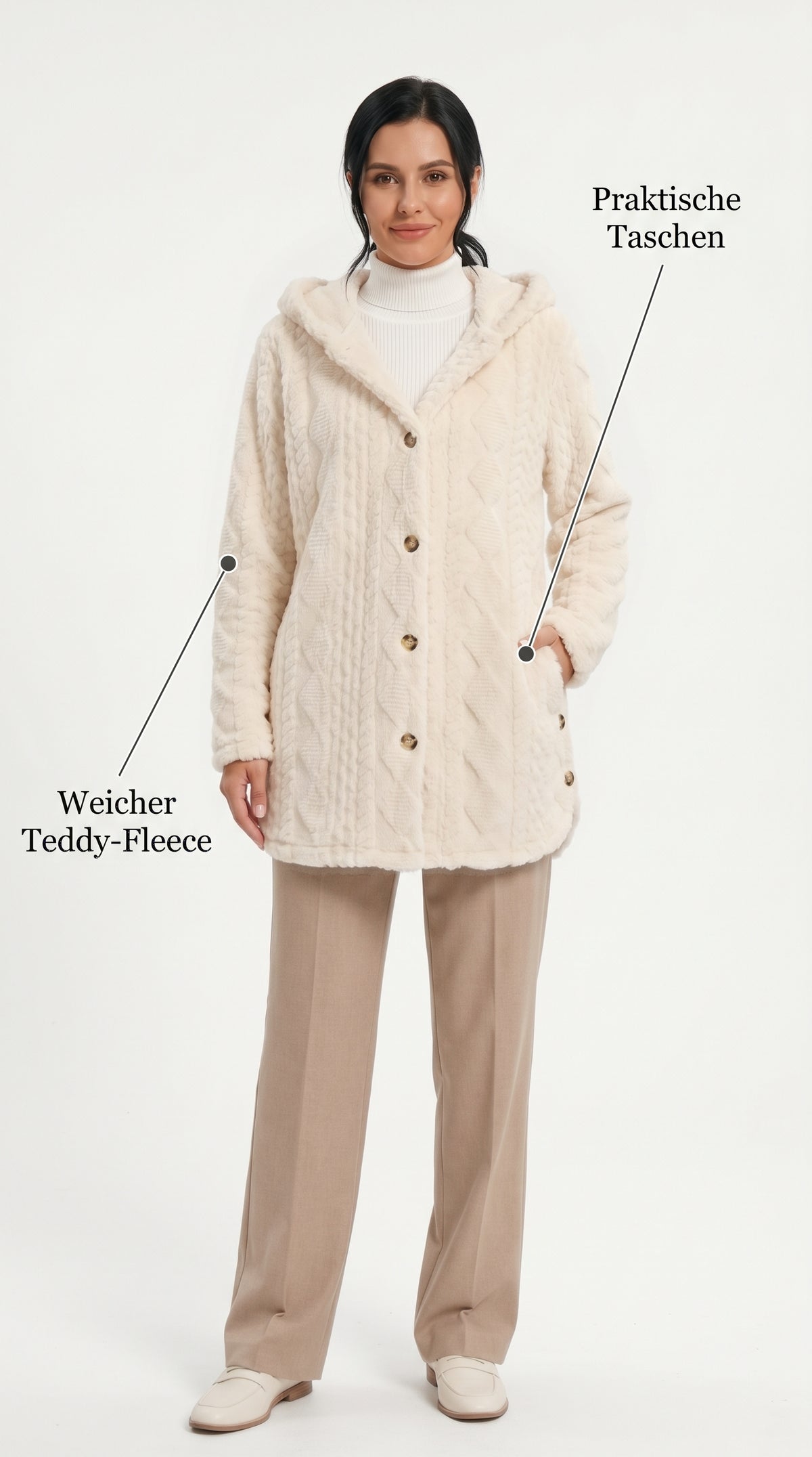 Lotta Warm & Cozy Fleece-Strickmantel