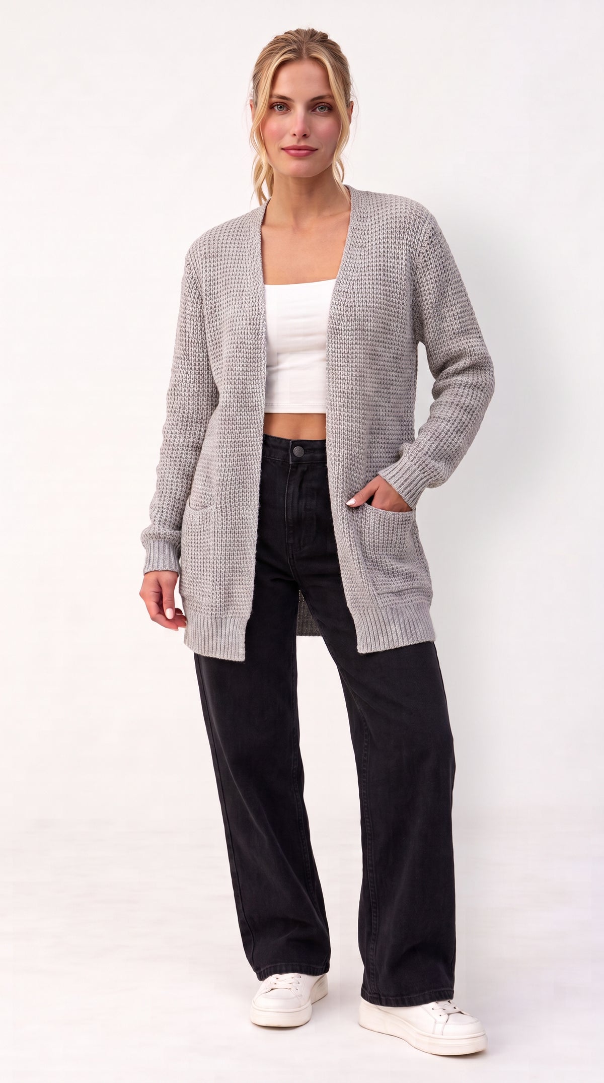 Nancy | Lässiger Strick-Cardigan mit praktischen Taschen