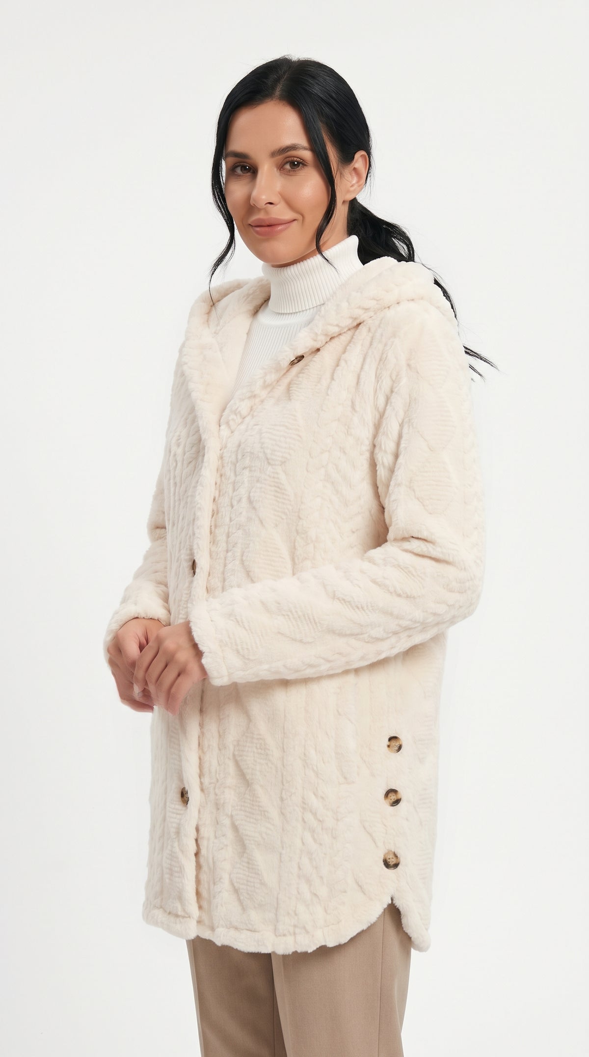 Lotta Warm & Cozy Fleece-Strickmantel