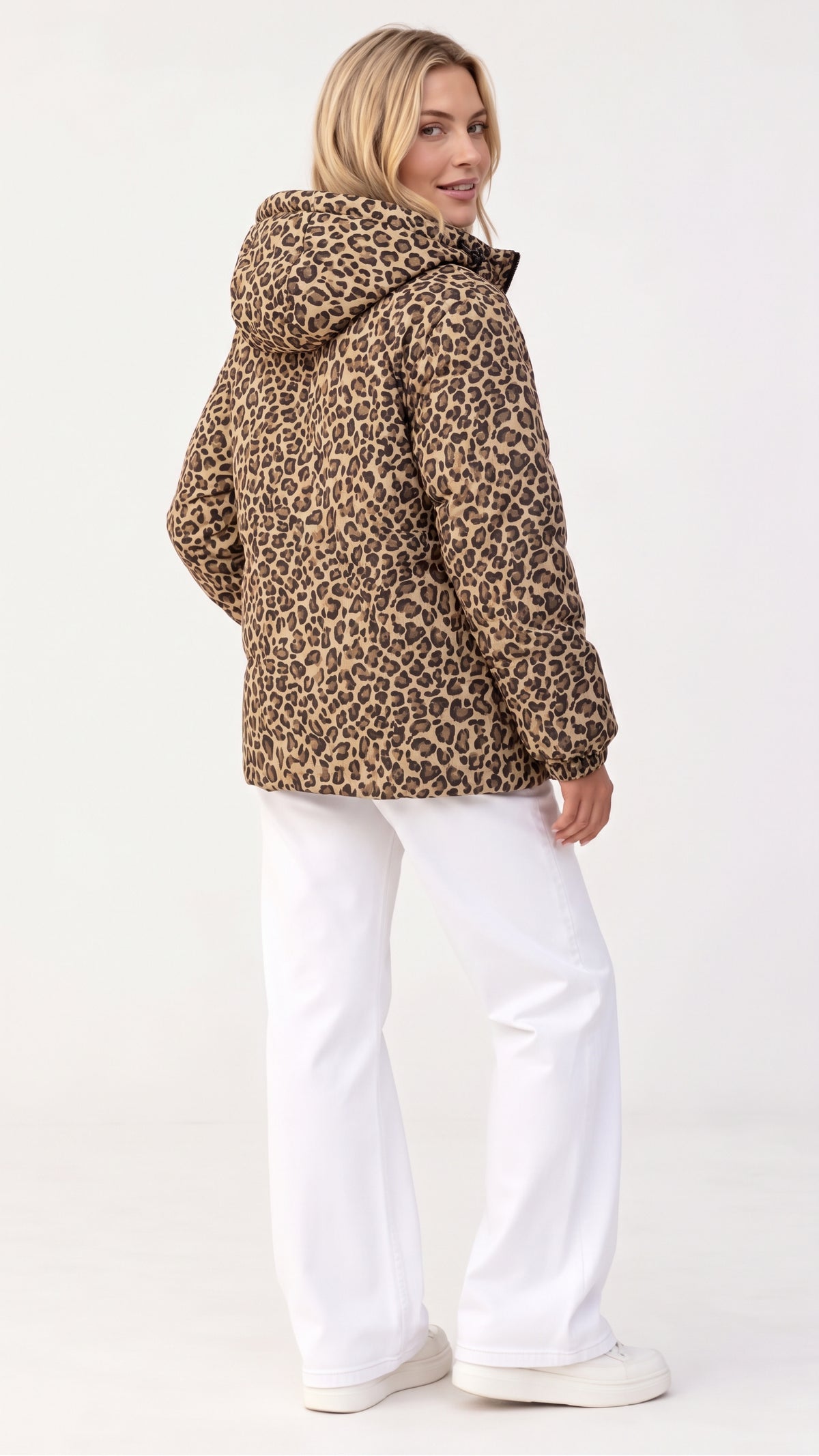 Leo-Urban - Kapuzenpullover mit leopardenmuster und kängurutasche