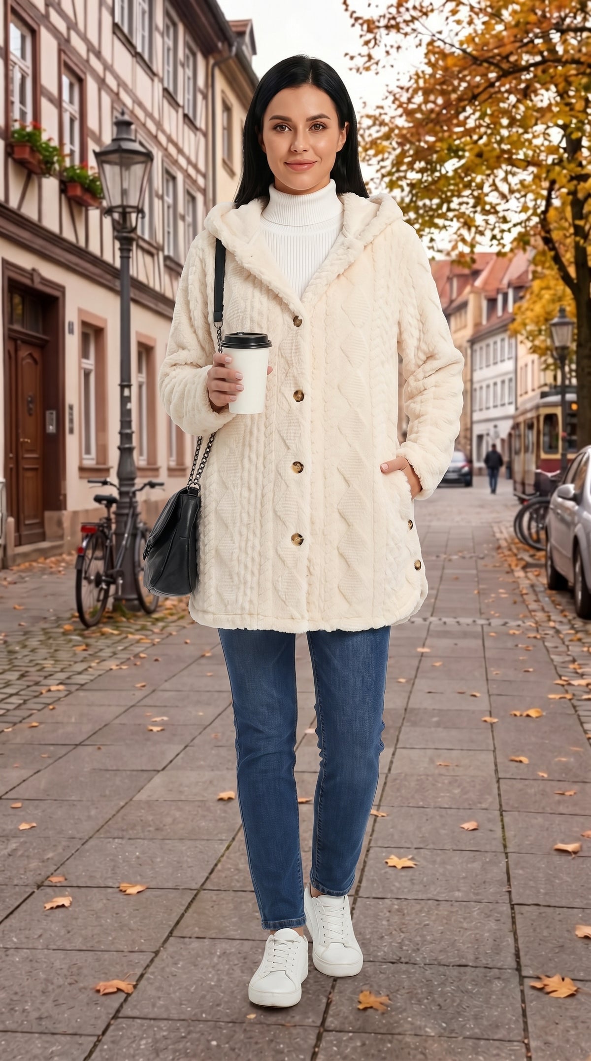 Lotta Warm & Cozy Fleece-Strickmantel