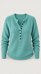 Bronte Henley-Pullover in Meergrün – Produktansicht