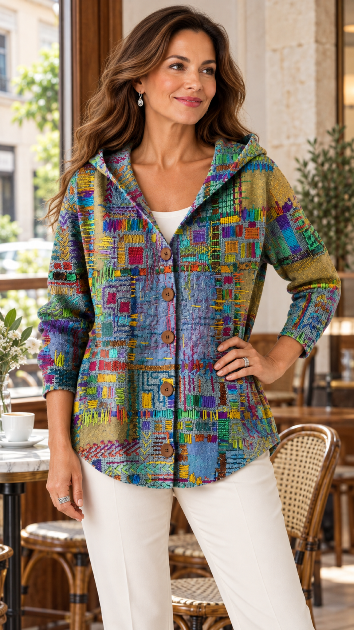Halcyon Patchwork-Strickjacke Bunt – 05-ambiente