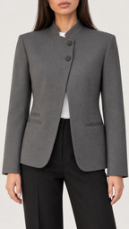 Leonora Blazer mit Stehkragen – Grau – Blazer im Detail