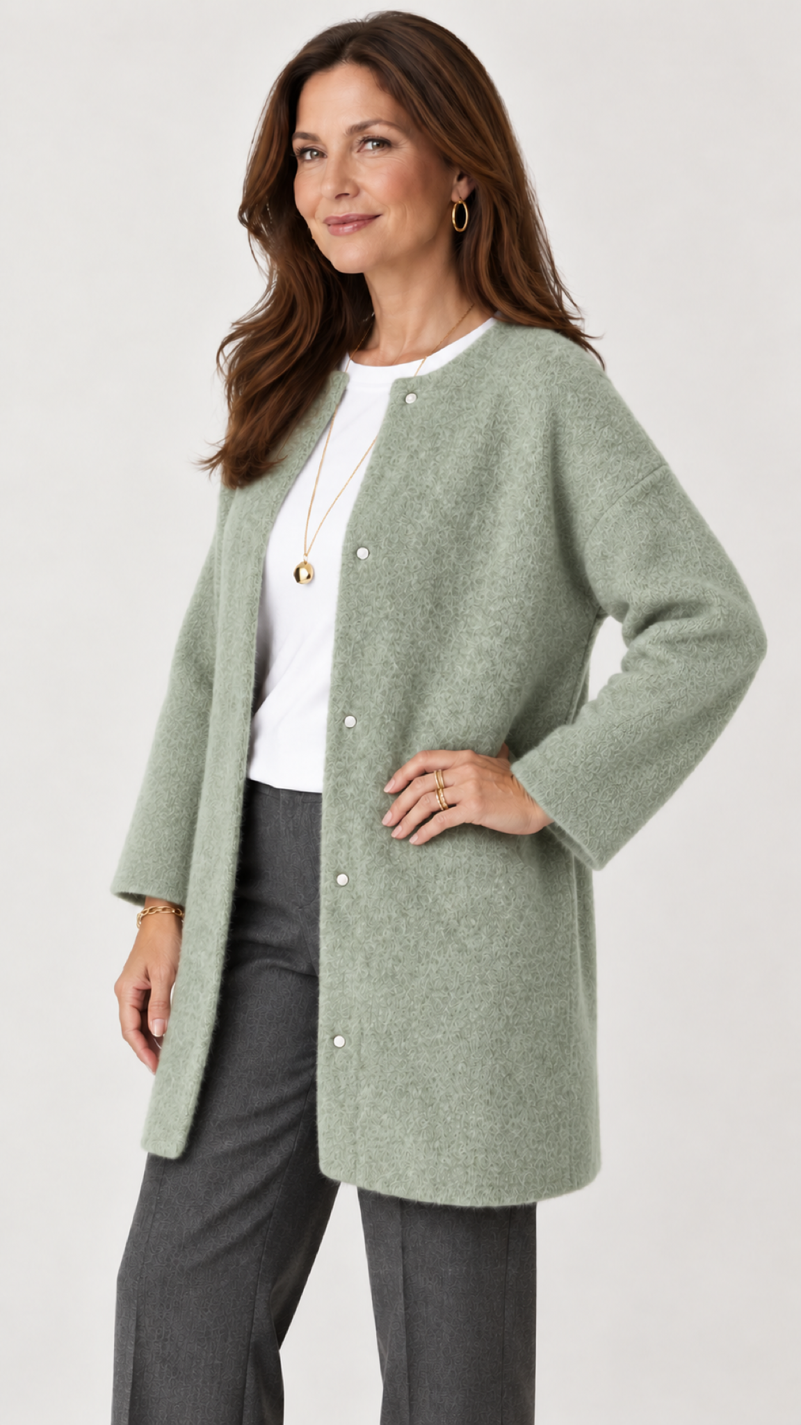 Ruperta Strickjacke in Grün – lateral