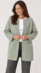 Ruperta Strickjacke in Grün – detalhe