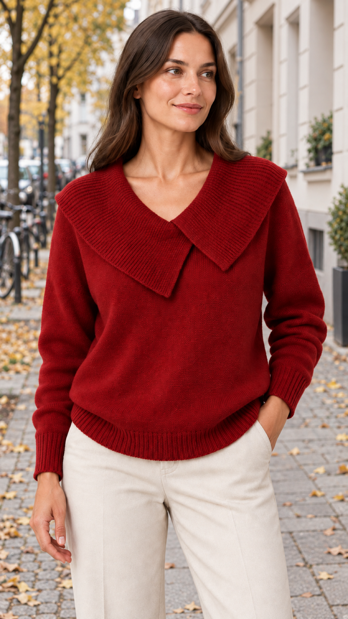 Solenne in Dunkelrot – Streetstyle in Berlin