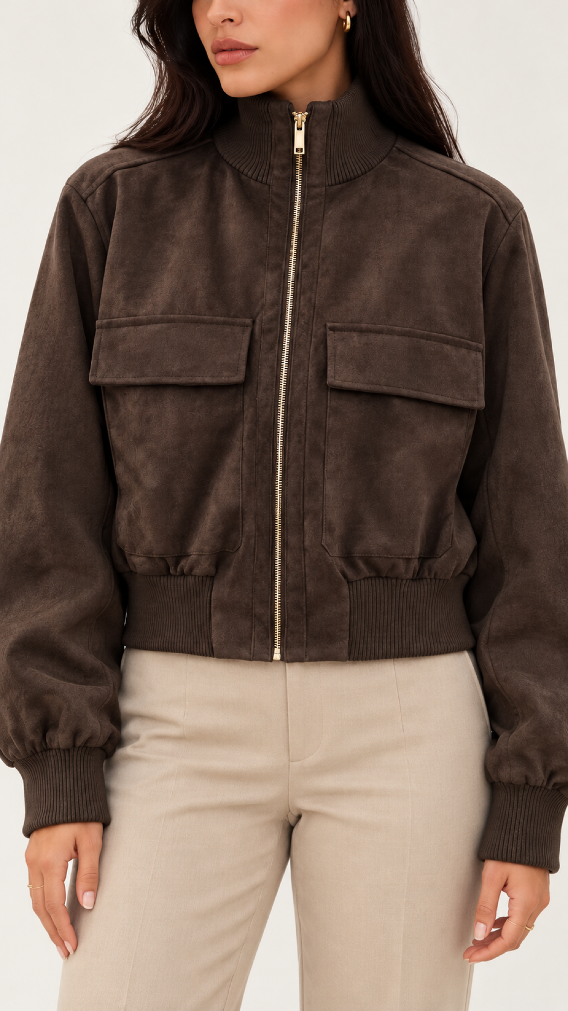 Valeska Bomberjacke – Kaffeebraun – Jacke im Detail