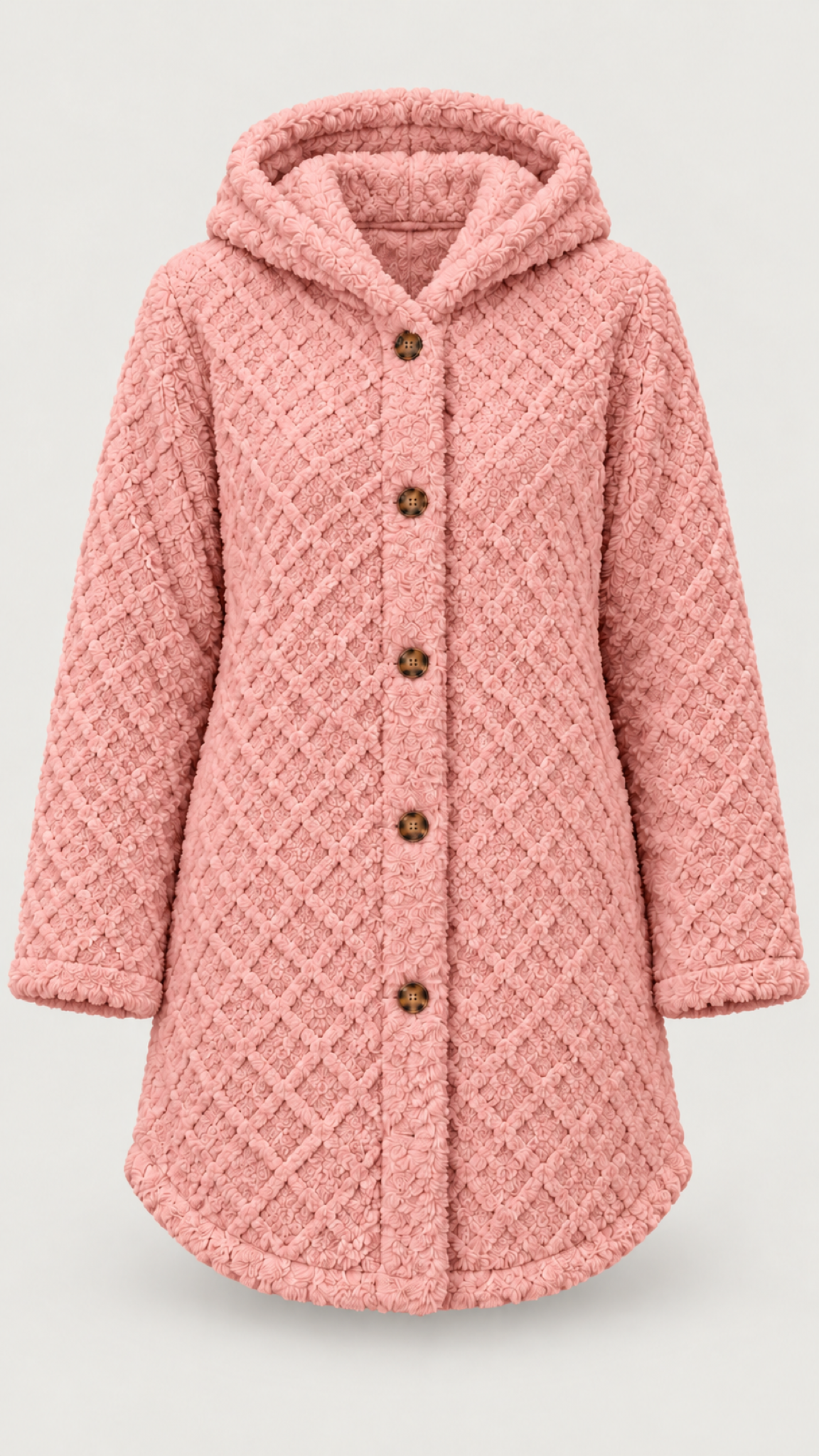 Damen Steppjacke mit Kapuze in Rosa – Produktansicht