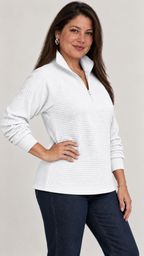Vilja Pullover in Weiß – lateral