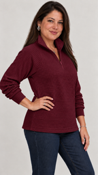 Vilja Pullover in Wein – lateral