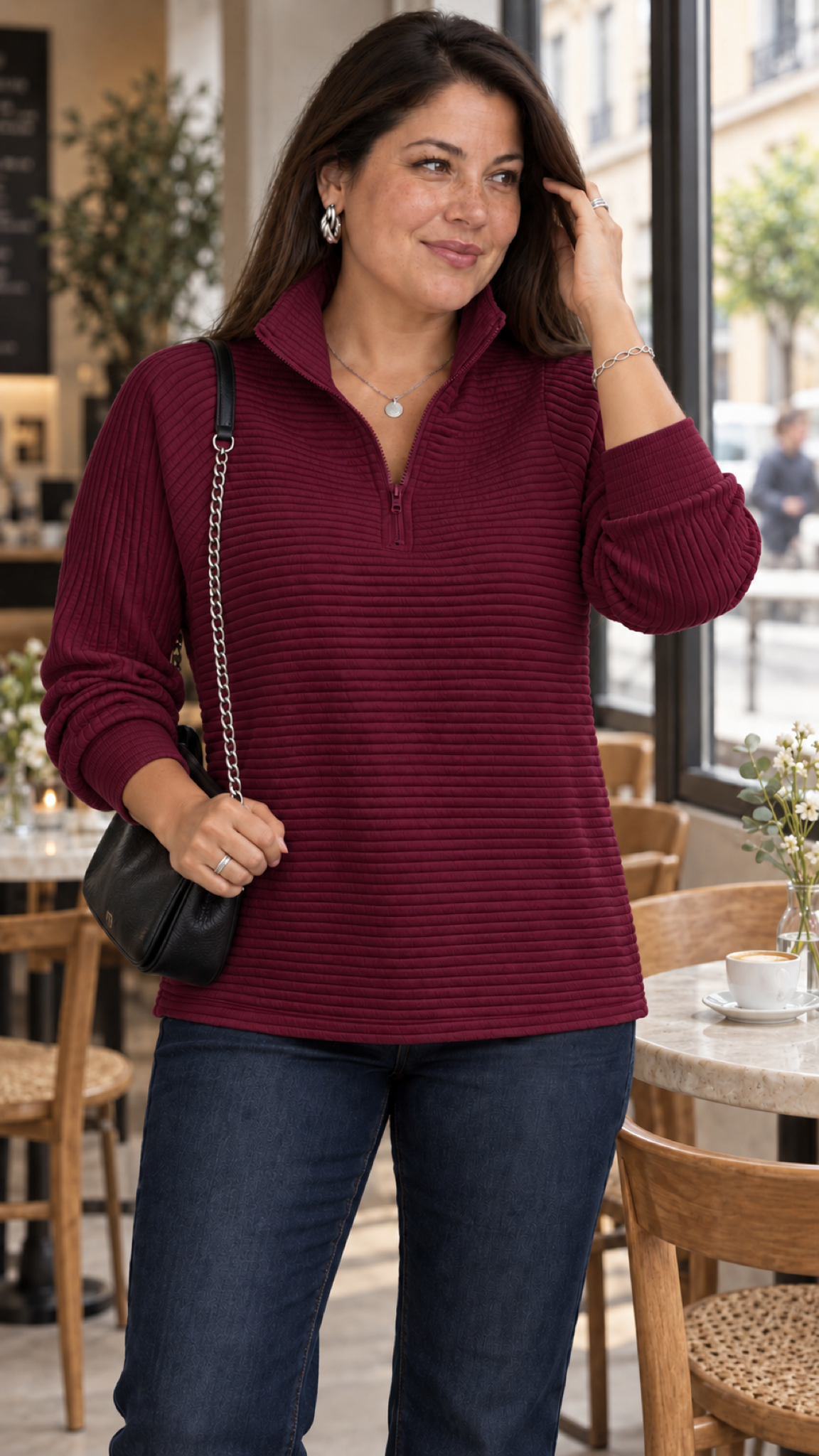 Vilja Pullover in Wein – cafe