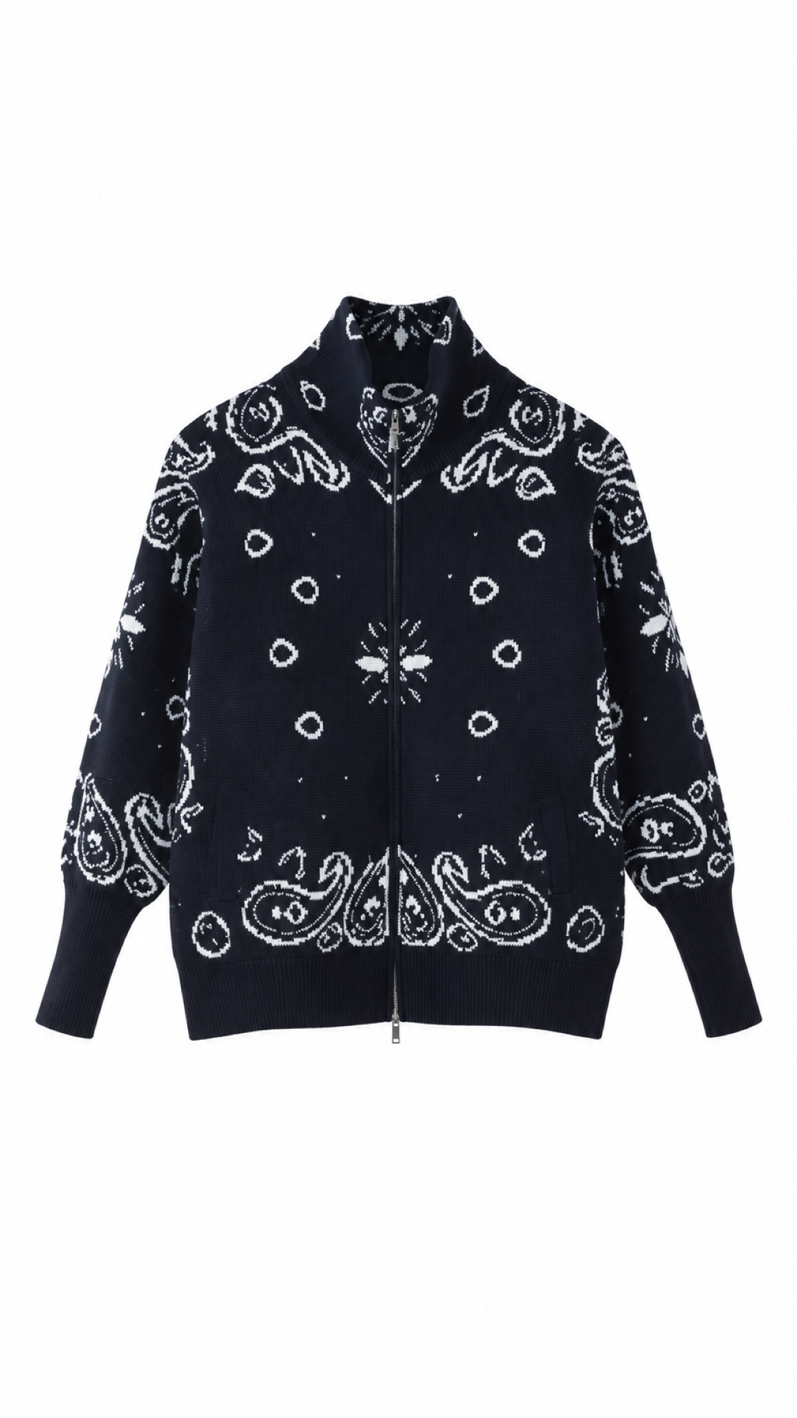Silja Jacquard-Strickjacke mit Paisleymuster – Blau
