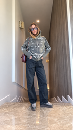Silja Jacquard-Strickjacke mit Paisleymuster – Hellgrau